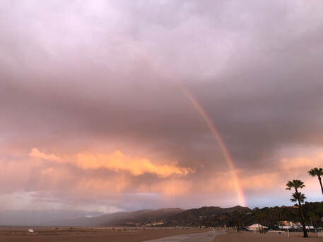 sunset over the ocean with rainbow, Sea & Z Healing Foundation